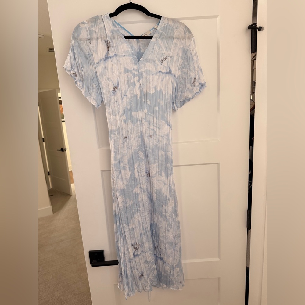 Vince Sky Blue Patterned Dress